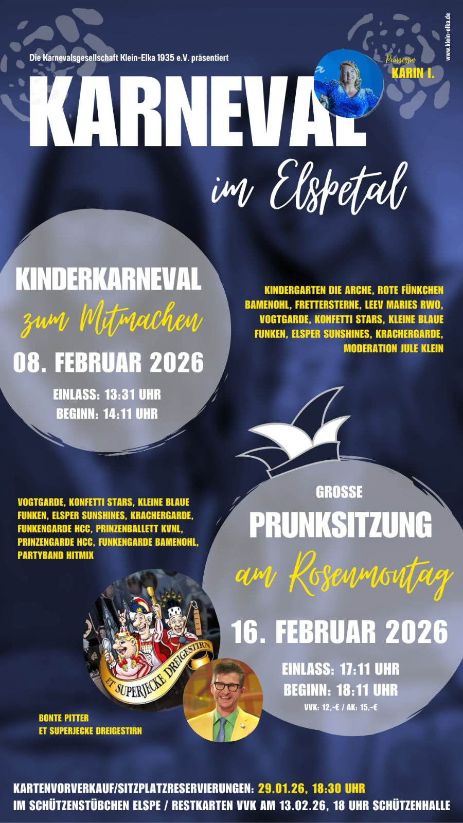 Große Prunksitzung und Kinderkarneval der Klein Elka