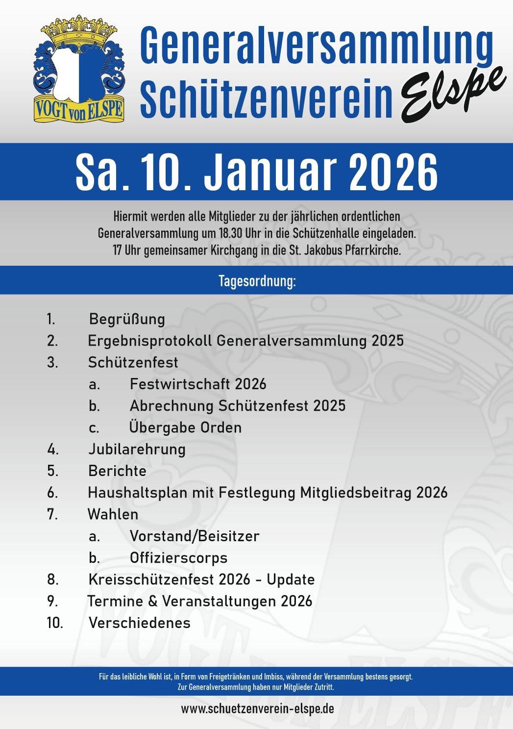 Generalversammlung Schützenverein